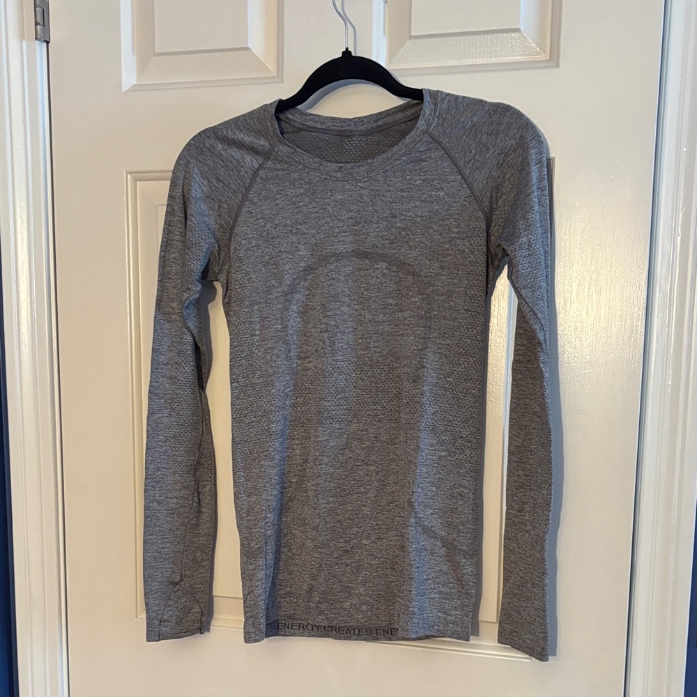 Lululemon Swiftly Tech Gray Long Sleeve Shirt - Hip Length